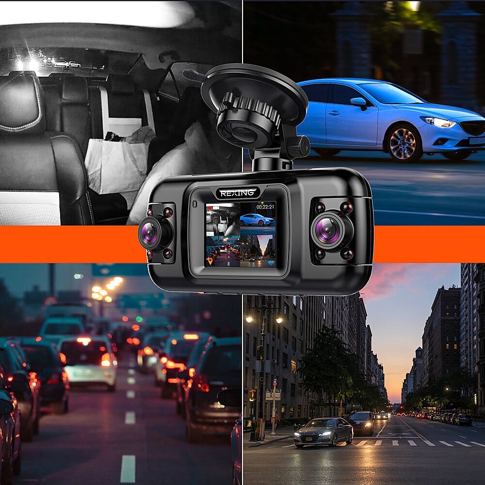 Rexing - R4 4 Channel Dash Cam with All Around 1080p Resolution, Wi-Fi, and GPS - Black  (Refurbished)