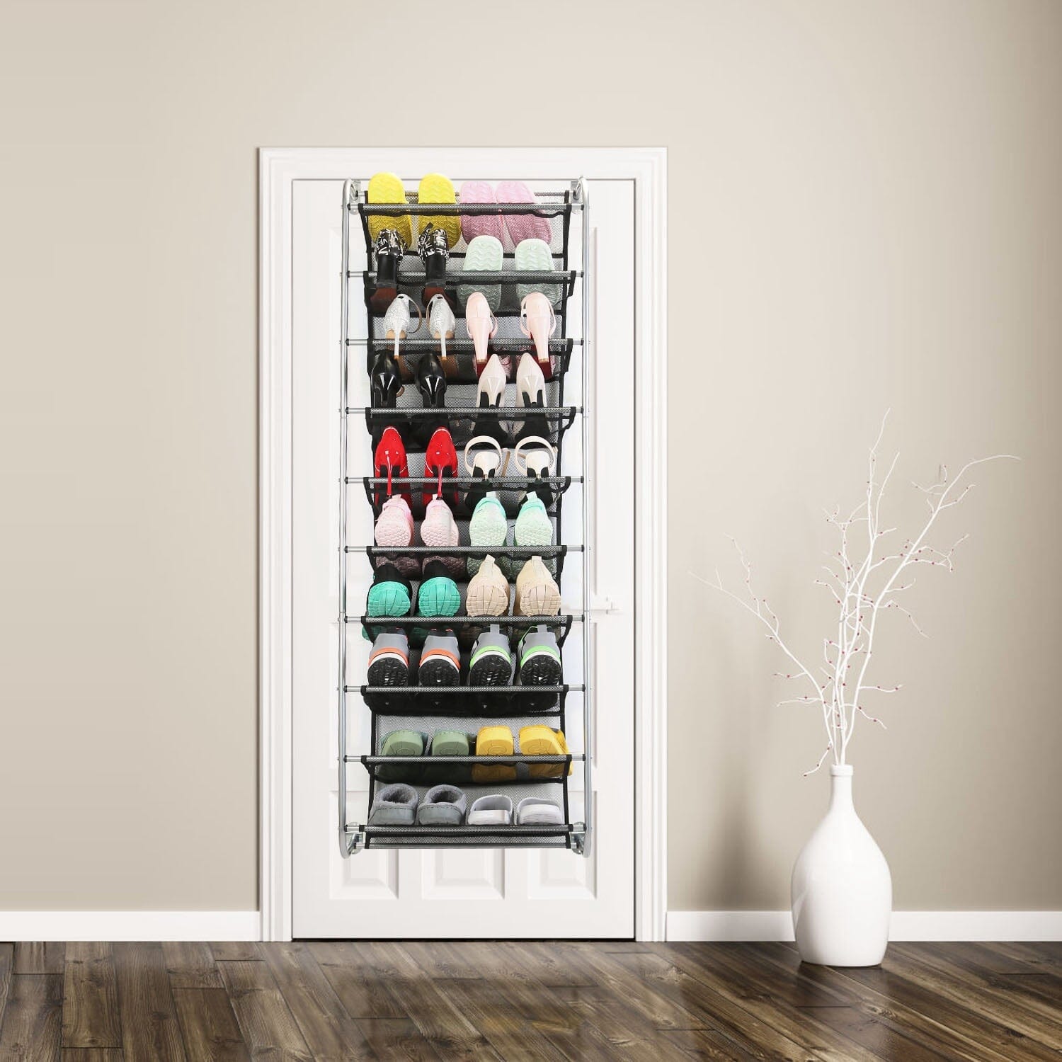 10-Tier Over the Door Shoe Rack Organizer Holder Hanging Storage Shelf