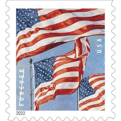 100-Pack: Forever Letter Flag Stamps