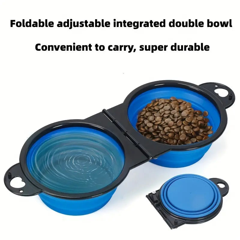 2-in-1 Collapsible Double Dog Bowl