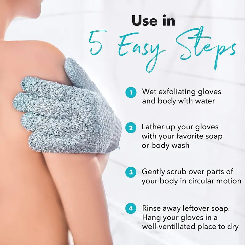 2-Pair: Exfoliating Bath Gloves