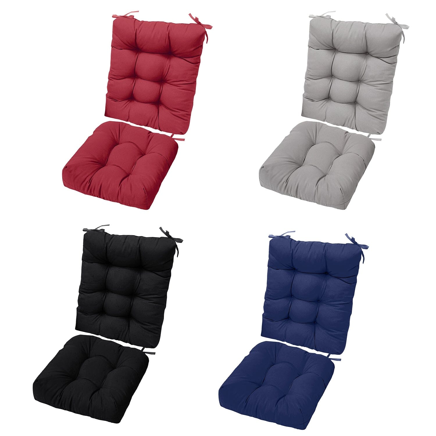 2-Piece Set: Rocking Chair Cushion with Non-Slip Ties Polyester Fiber Filling