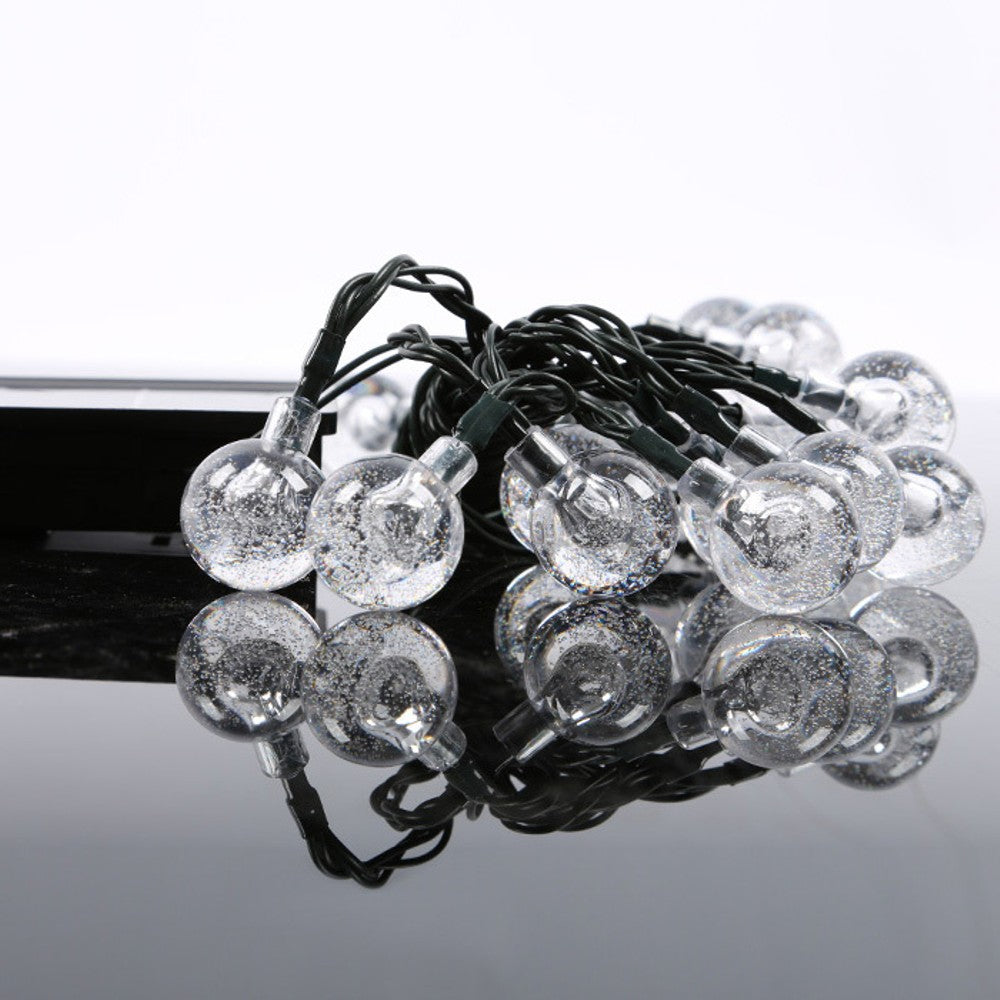 20 LED 16Ft Crystal Ball Solar String Lights