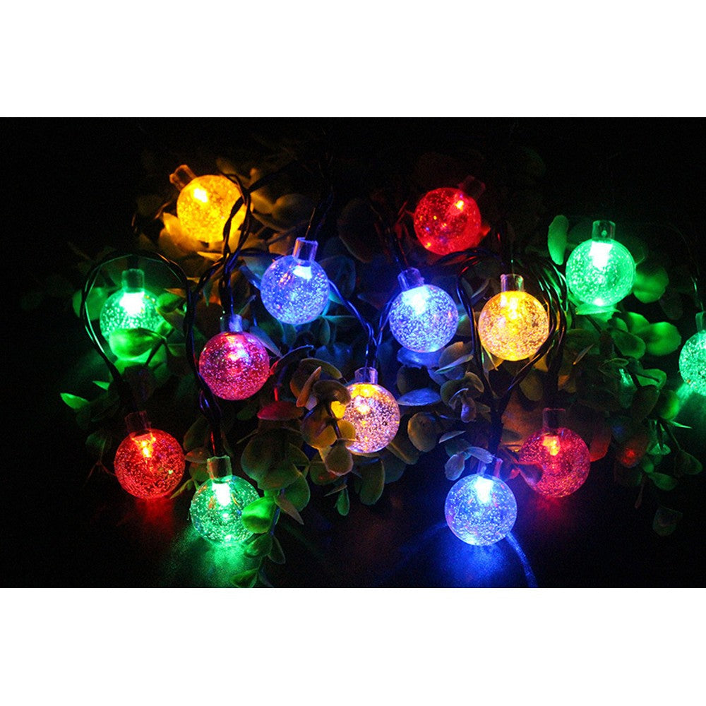 20 LED 16Ft Crystal Ball Solar String Lights