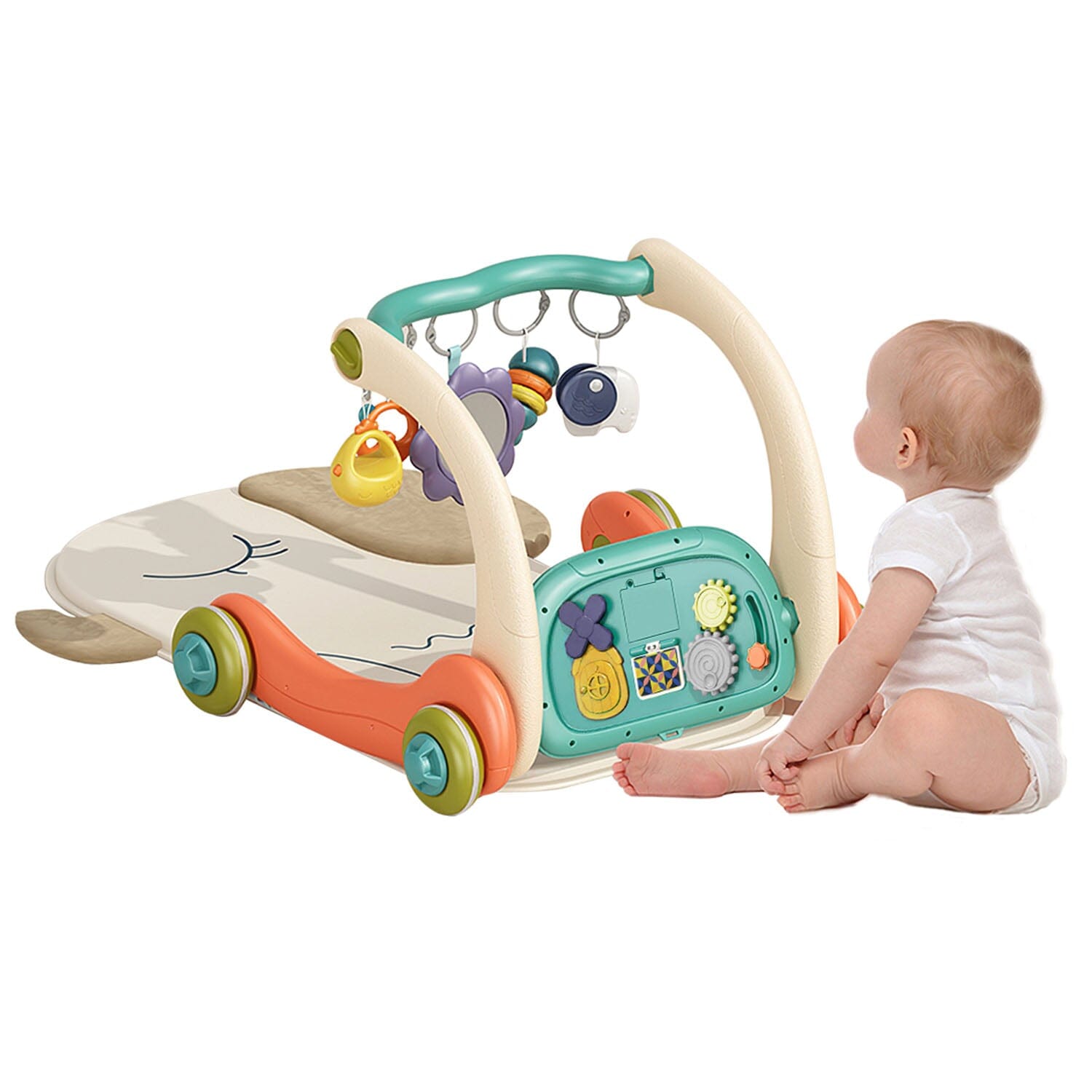 3-in-1 Baby Gym Playmat with Learning Walker for 0-12 Months Old