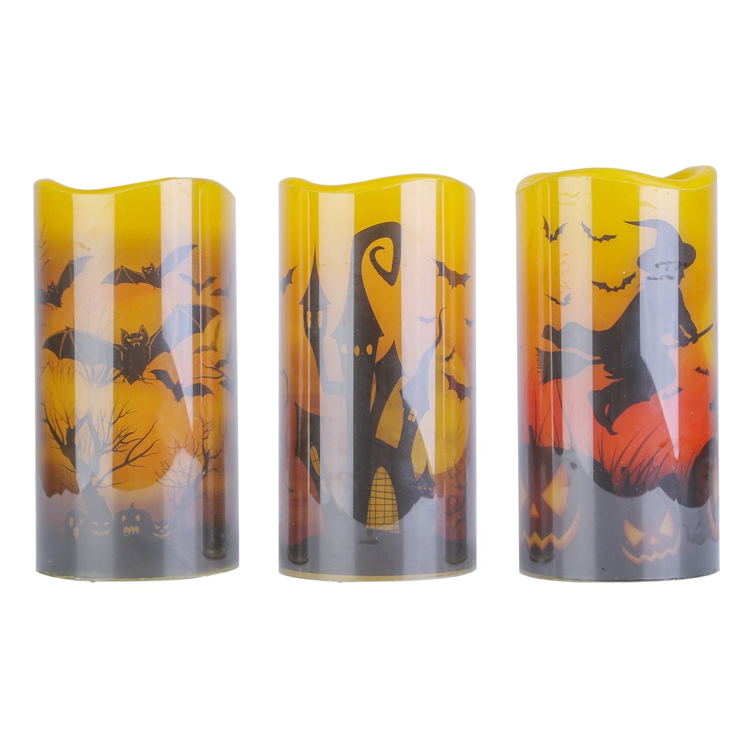 3-Pack: Halloween Battery Operated Flameless Candle Lamp with Timer Setting