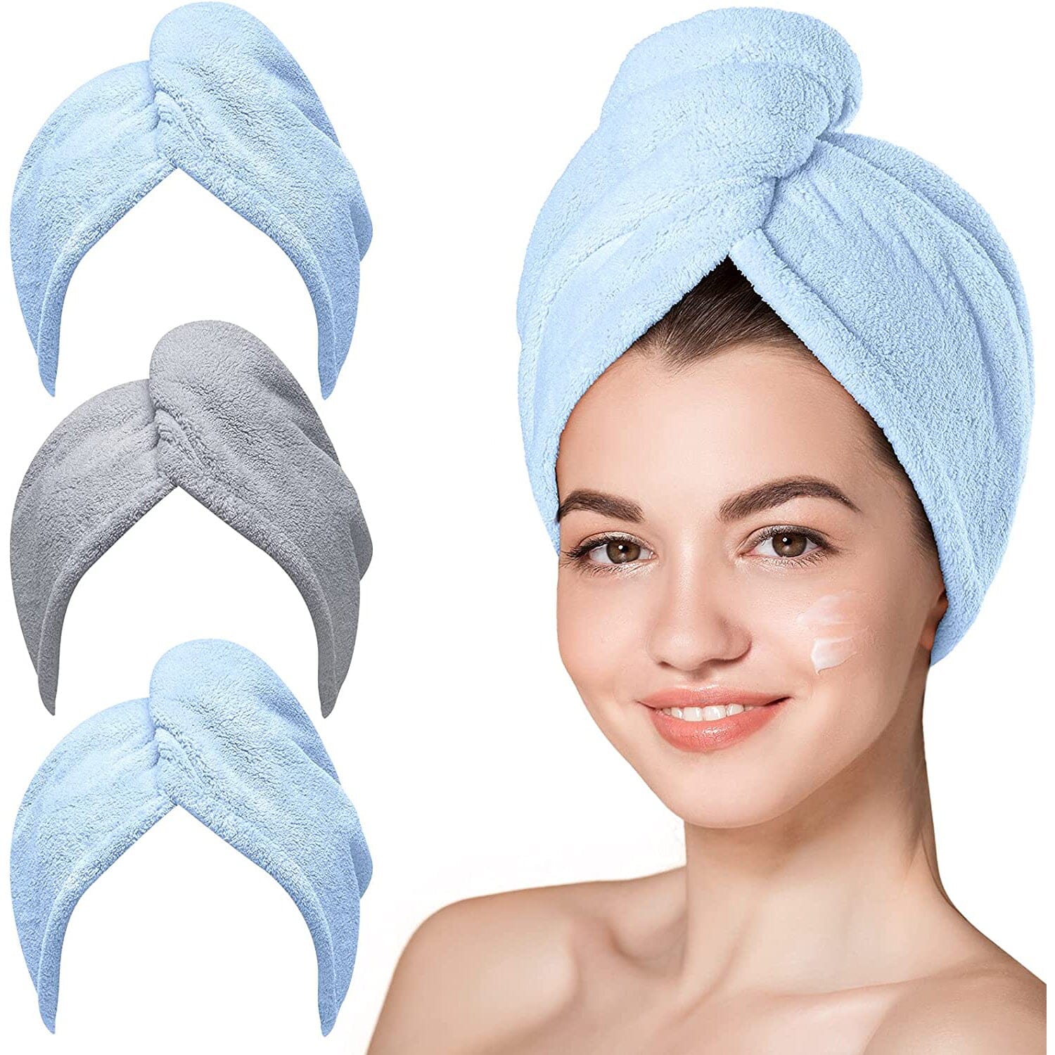 3-Pack: Hicober Microfiber Hair Towel