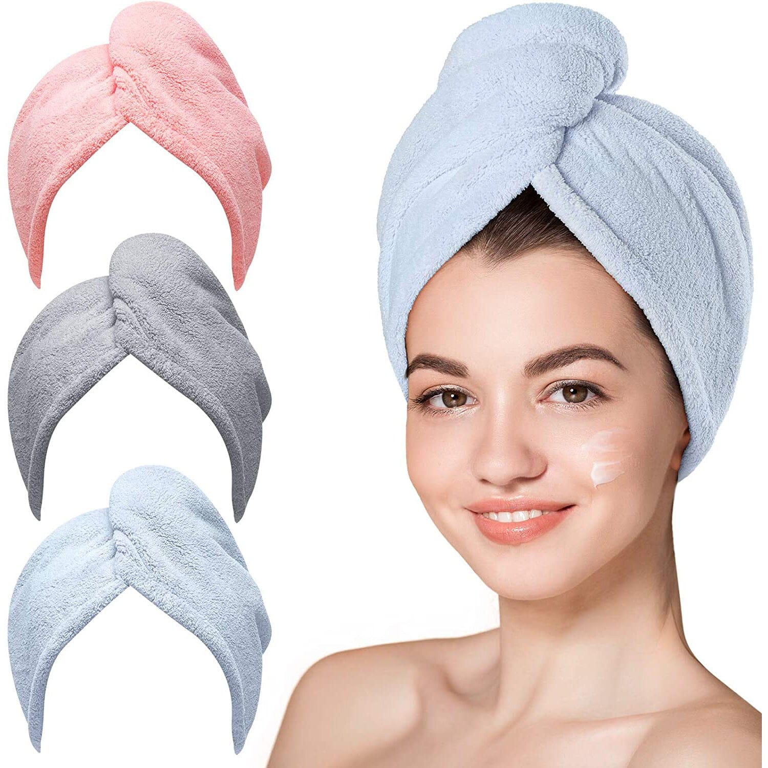 3-Pack: Hicober Microfiber Hair Towel