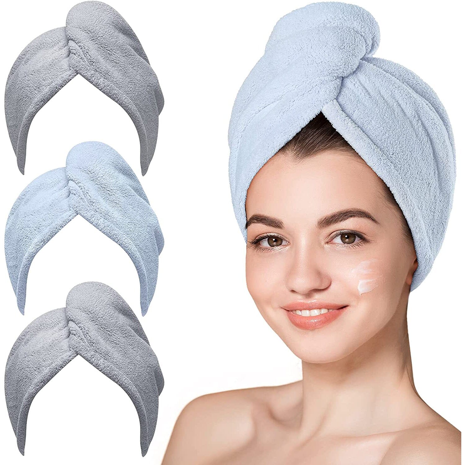 3-Pack: Hicober Microfiber Hair Towel