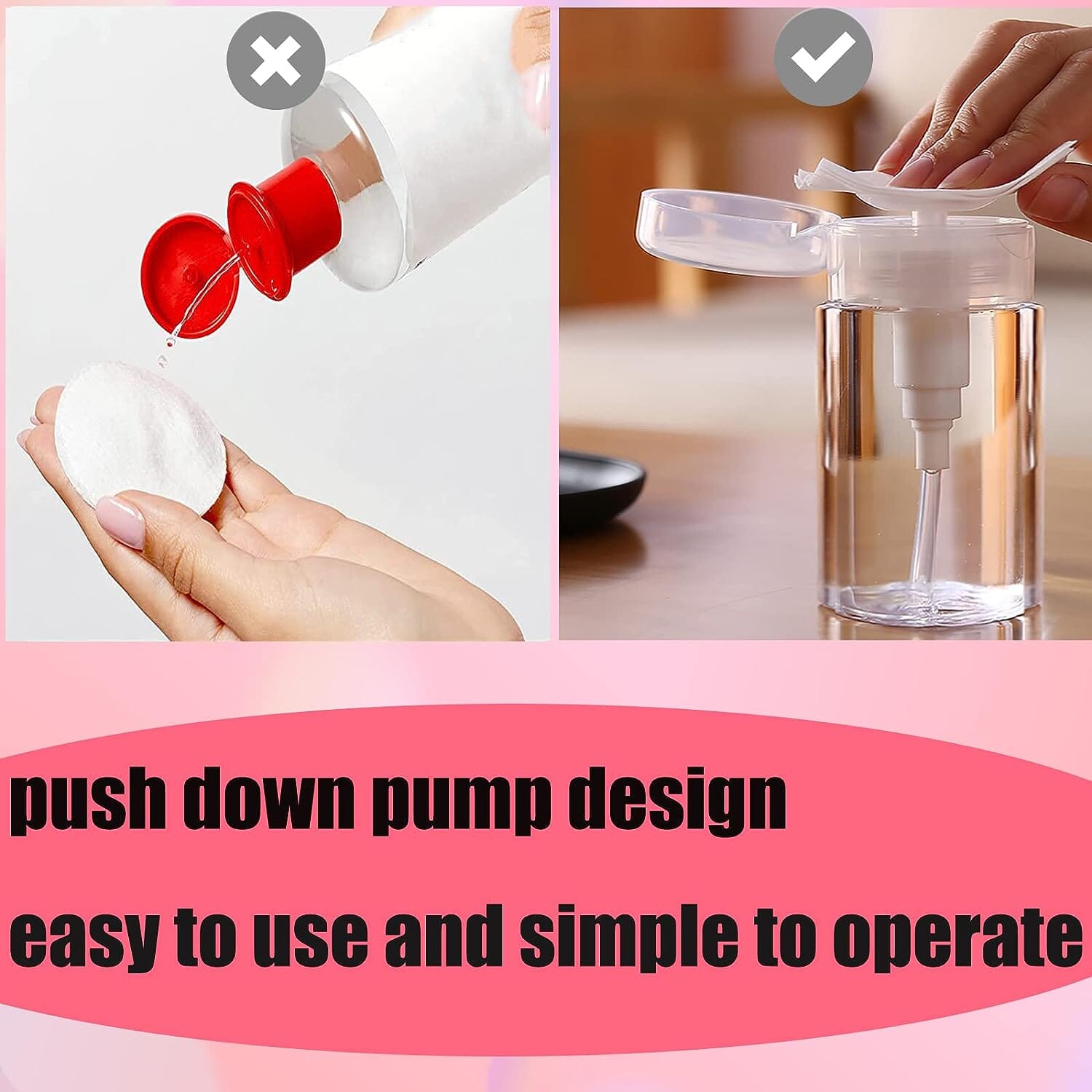 3-Pack: Push Down Empty Pump Dispenser Bottle
