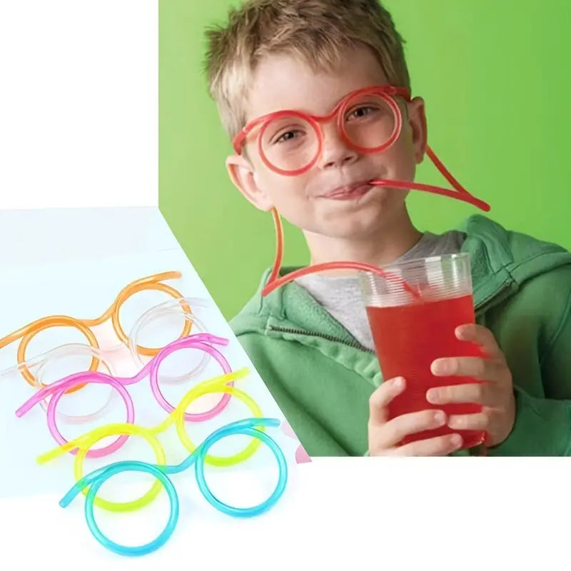 3-Pack: Creative Fun Glasses Straw Crazy Funny Art Straw