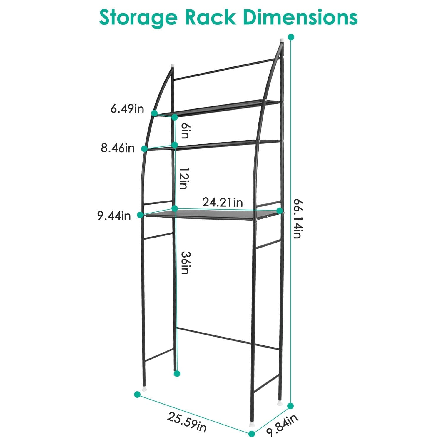 3-Tier Bathroom Over the Toilet Storage Shelf