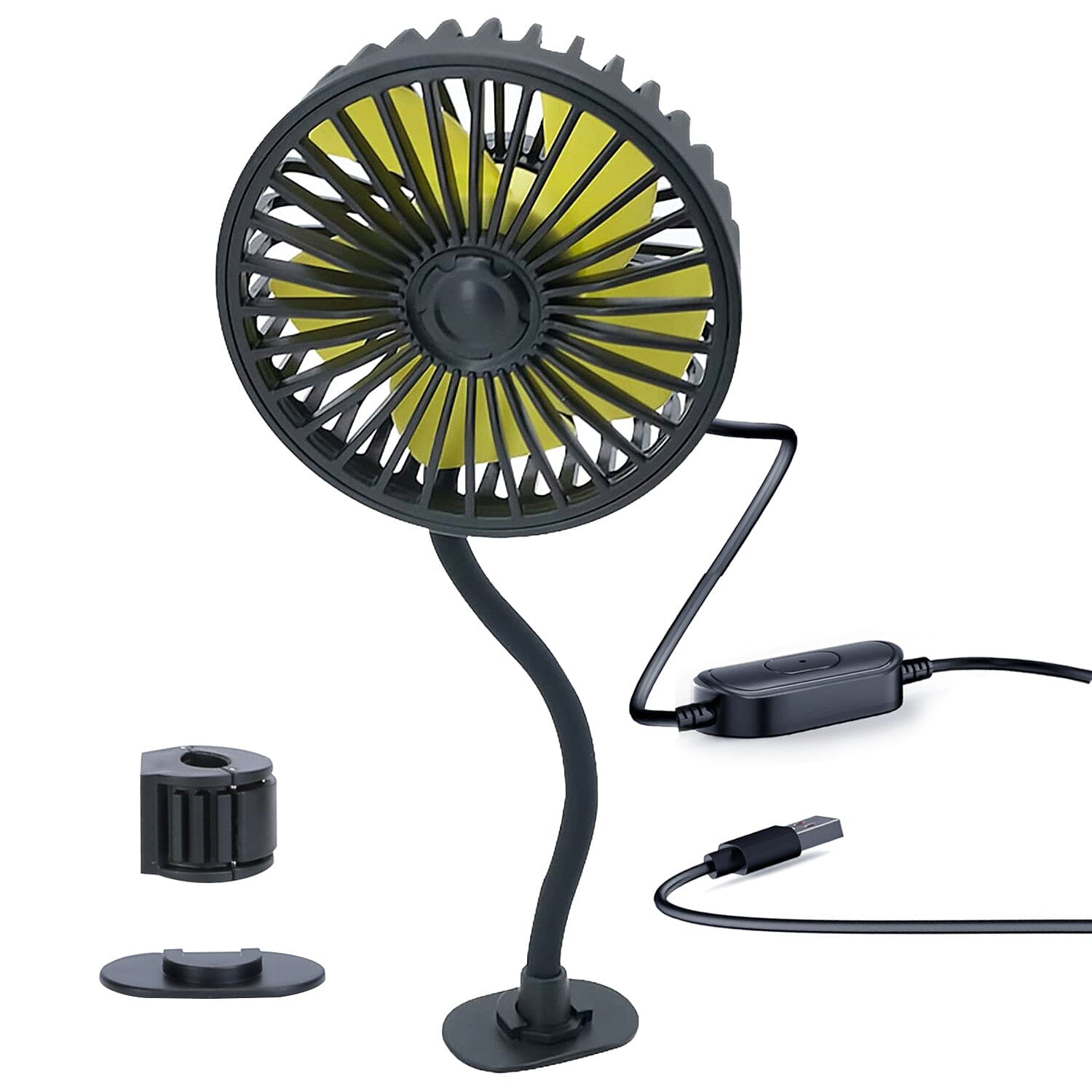 360 o Rotatable Car Cooling Fan with 3 Speeds