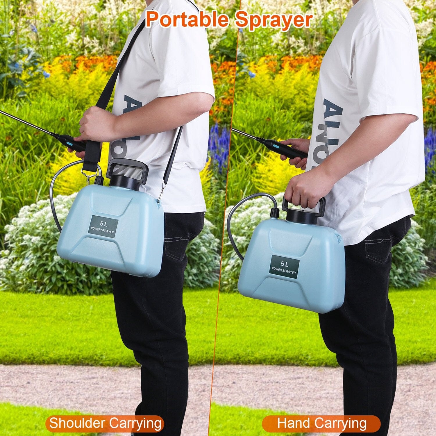 5L/1/3 Gallon Electric Plant Sprayer Telescopic Rechargeable with 3 Spray Sprouts