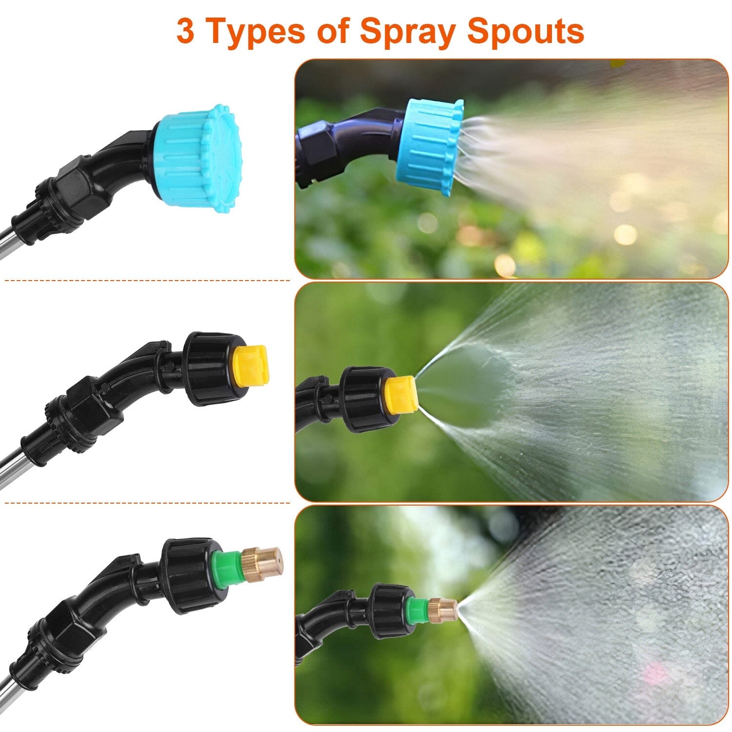 5L/1/3 Gallon Electric Plant Sprayer Telescopic Rechargeable with 3 Spray Sprouts