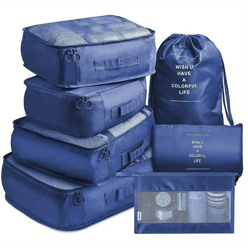 7-Pieces: Travel Luggage Packing Organizers Set