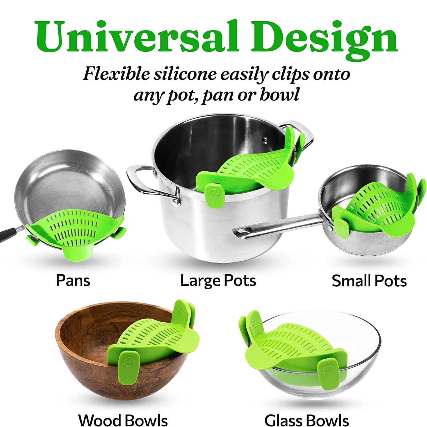 Adjustable Silicone Pot Strainer and Pasta Strainer