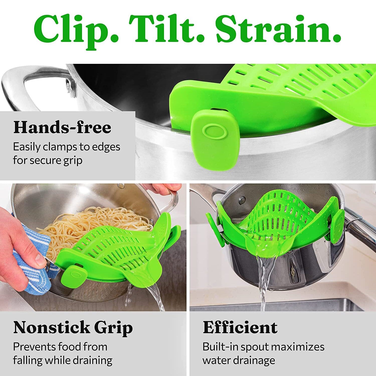 Adjustable Silicone Pot Strainer and Pasta Strainer