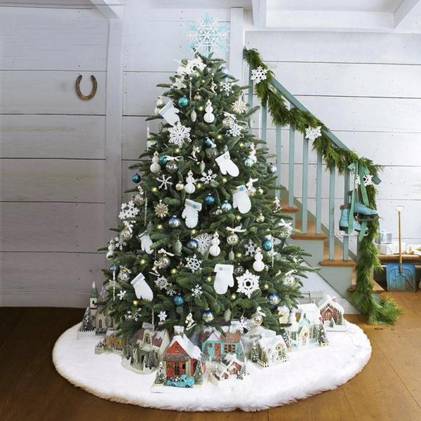 Christmas Tree Skirt Plush Lovely Decorations Holiday Decor & Apparel - DailySale