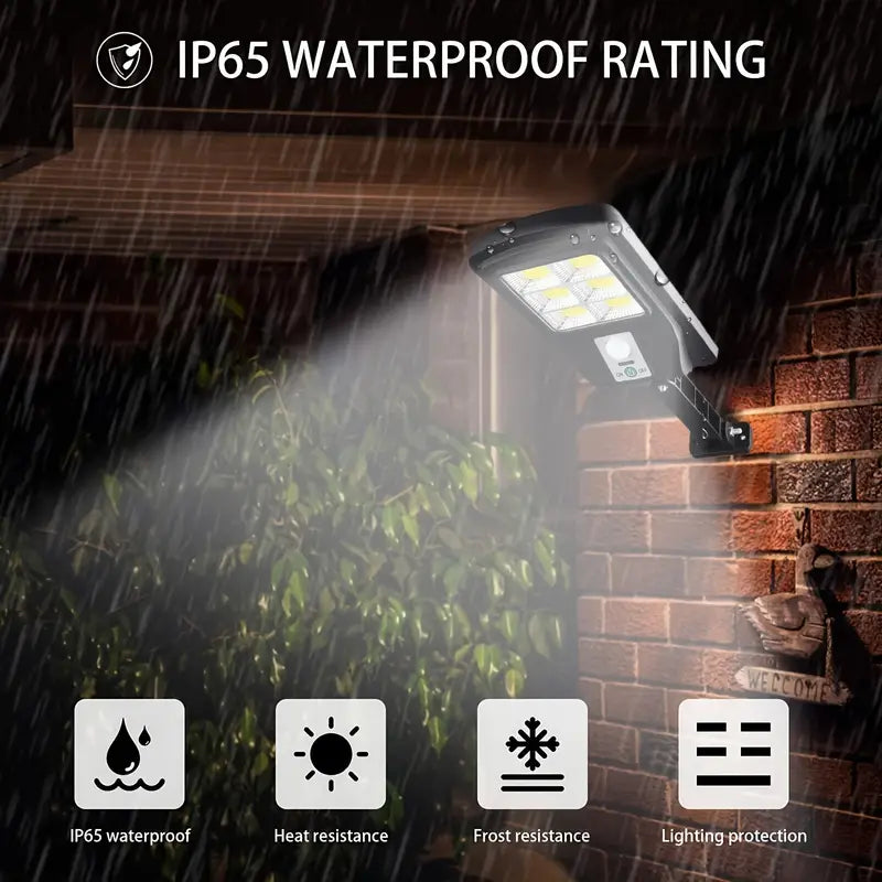 COB Solar Street Lights Remote Control Motion Sensor Security Wall Light with 3 Modes