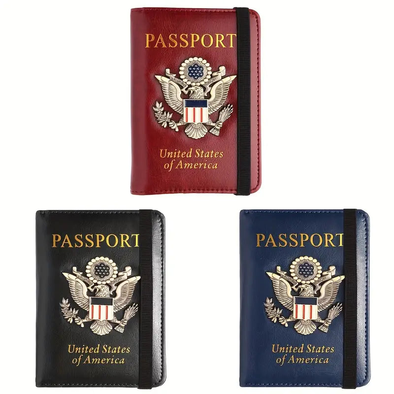 Creative Passport Holder Cover With 3D Metal Badge