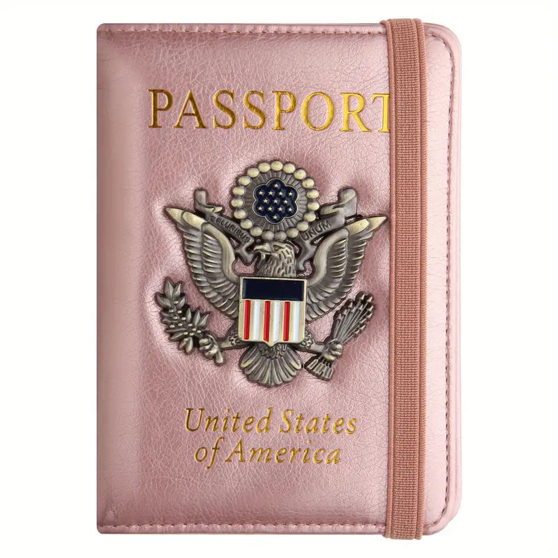 Creative Passport Holder Cover With 3D Metal Badge