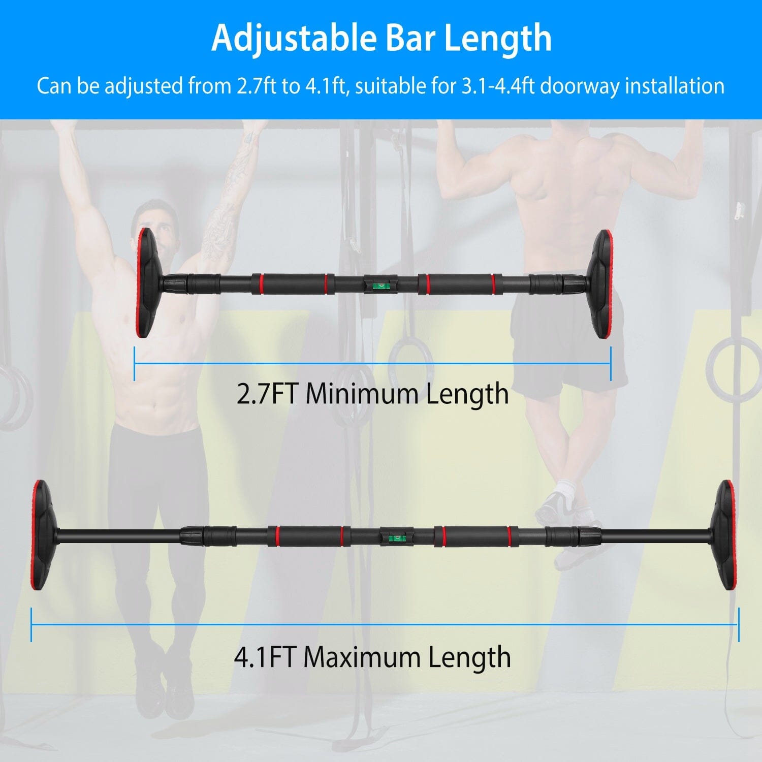 Doorway Pull Up Bar Heavy Duty with Foam Grips Level