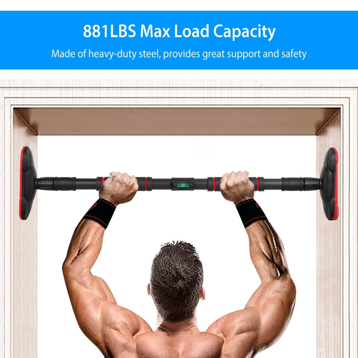 Doorway Pull Up Bar Heavy Duty with Foam Grips Level