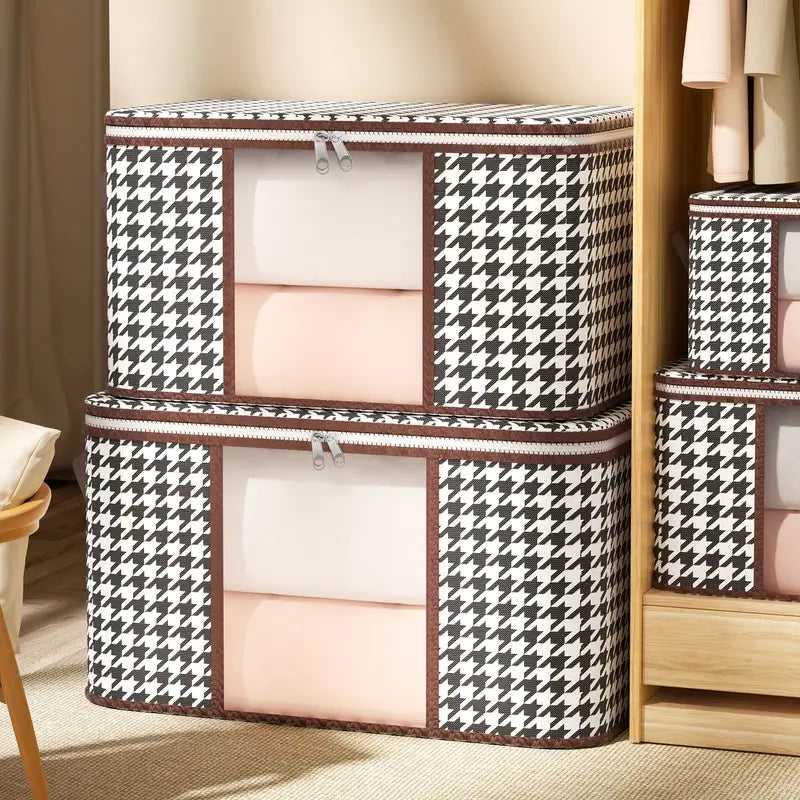 Houndstooth Large Storage Bag