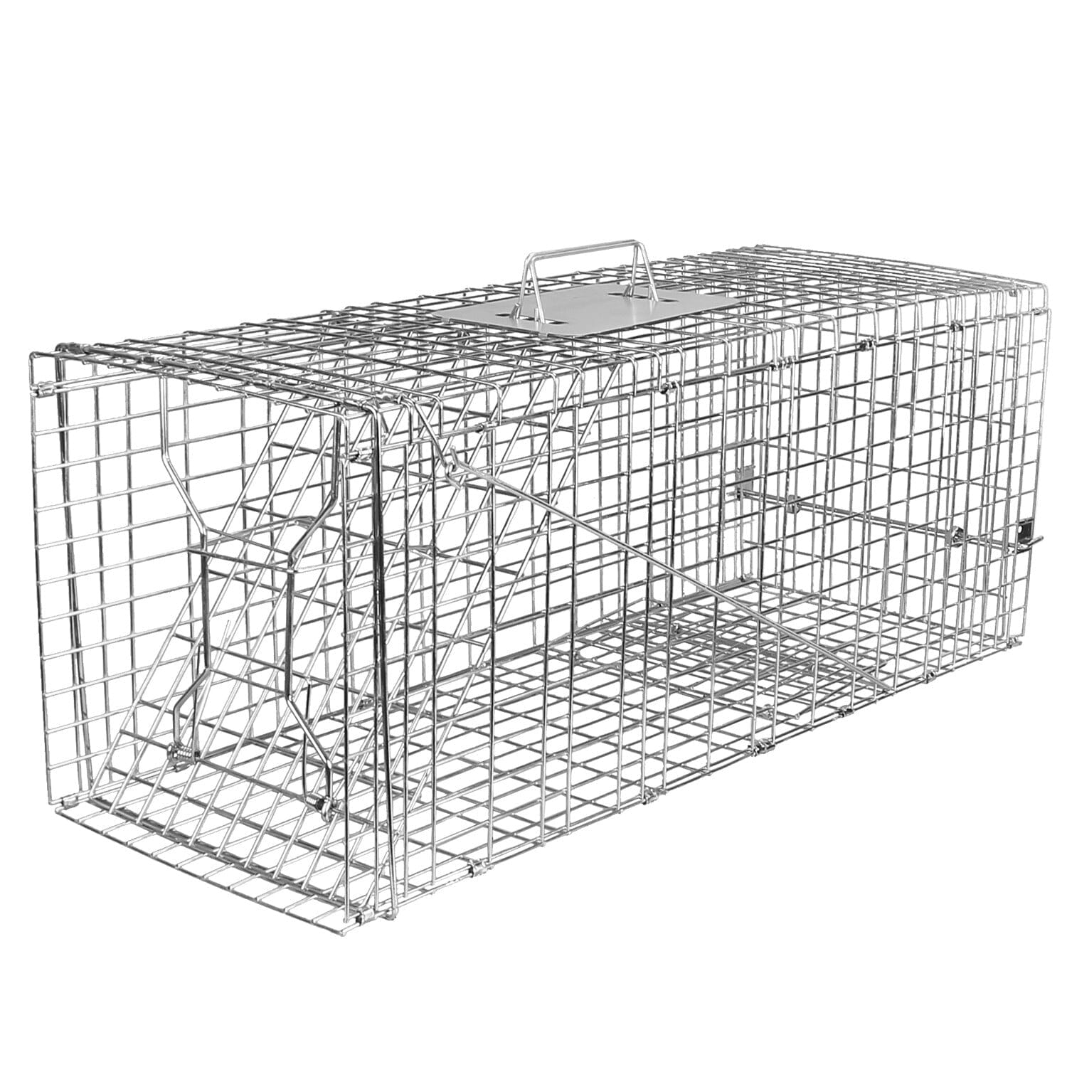 Humane Catch Release Live Animal Collapsible Galvanized Wire Trap Cage