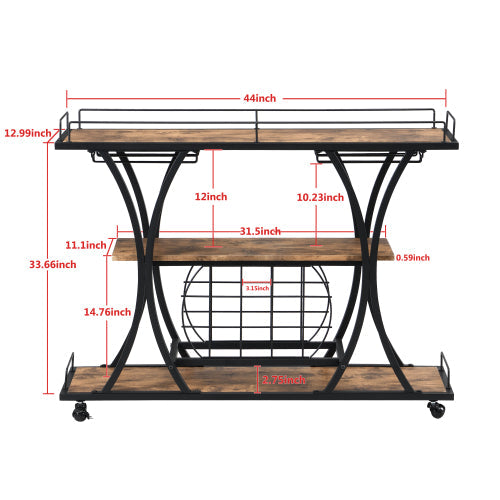 Industrial Bar Cart Kitchen Bar Service Cart