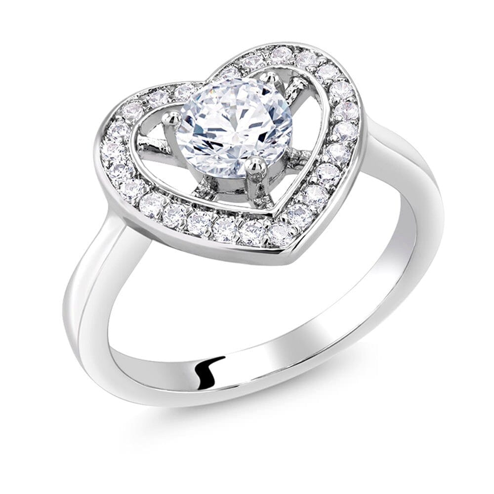 Ladies Cubic Zirconia Heart Ring