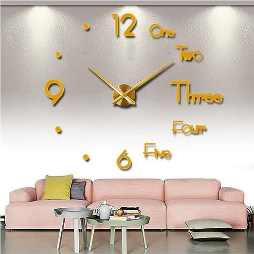 Large 3D Frameless Wall Clock Stickers