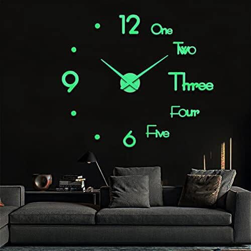 Large 3D Frameless Wall Clock Stickers