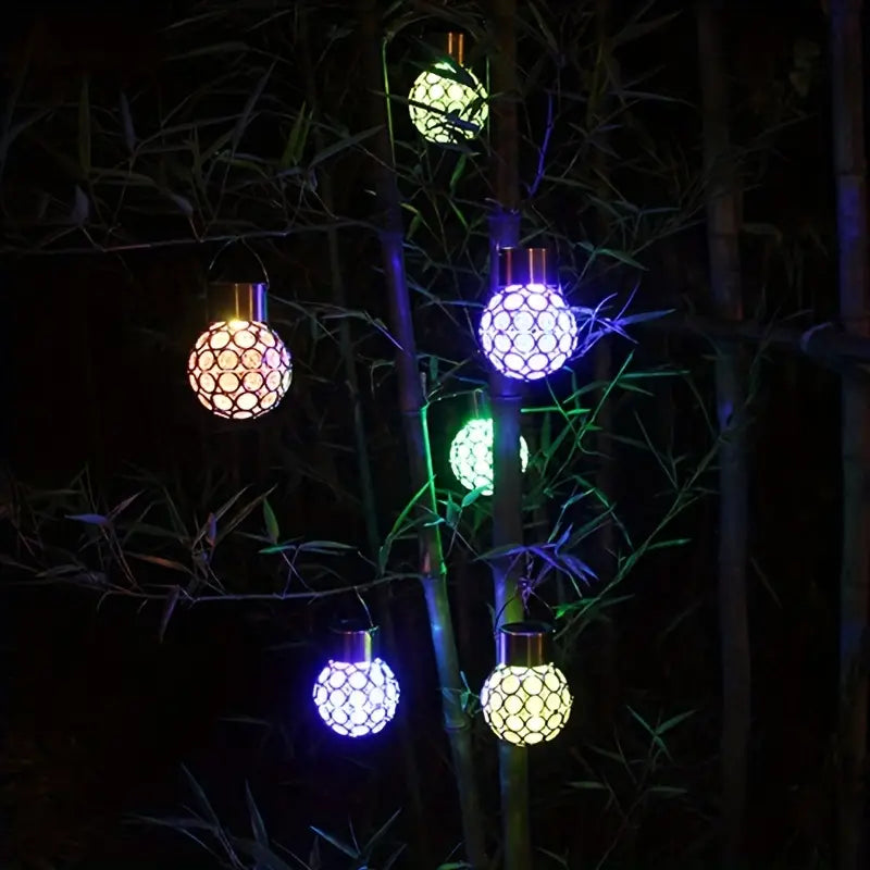 LED Outdoor Solar Lights Garden Light Chandelier Hanging Lamp