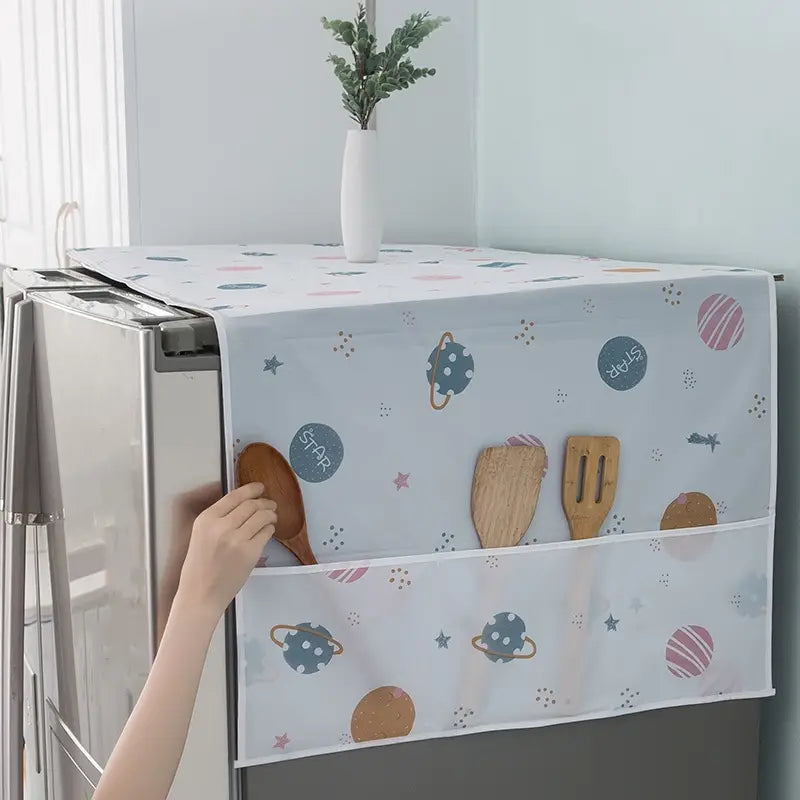 Refrigerator and Washing Machine Dust Covers with Pockets