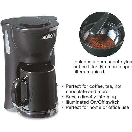 Salton Space Saving 1 Cup Coffeemaker - Black