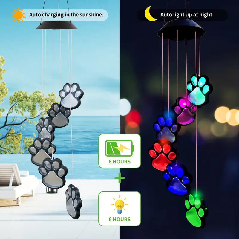 Solar Dog Claw Wind Chime Light