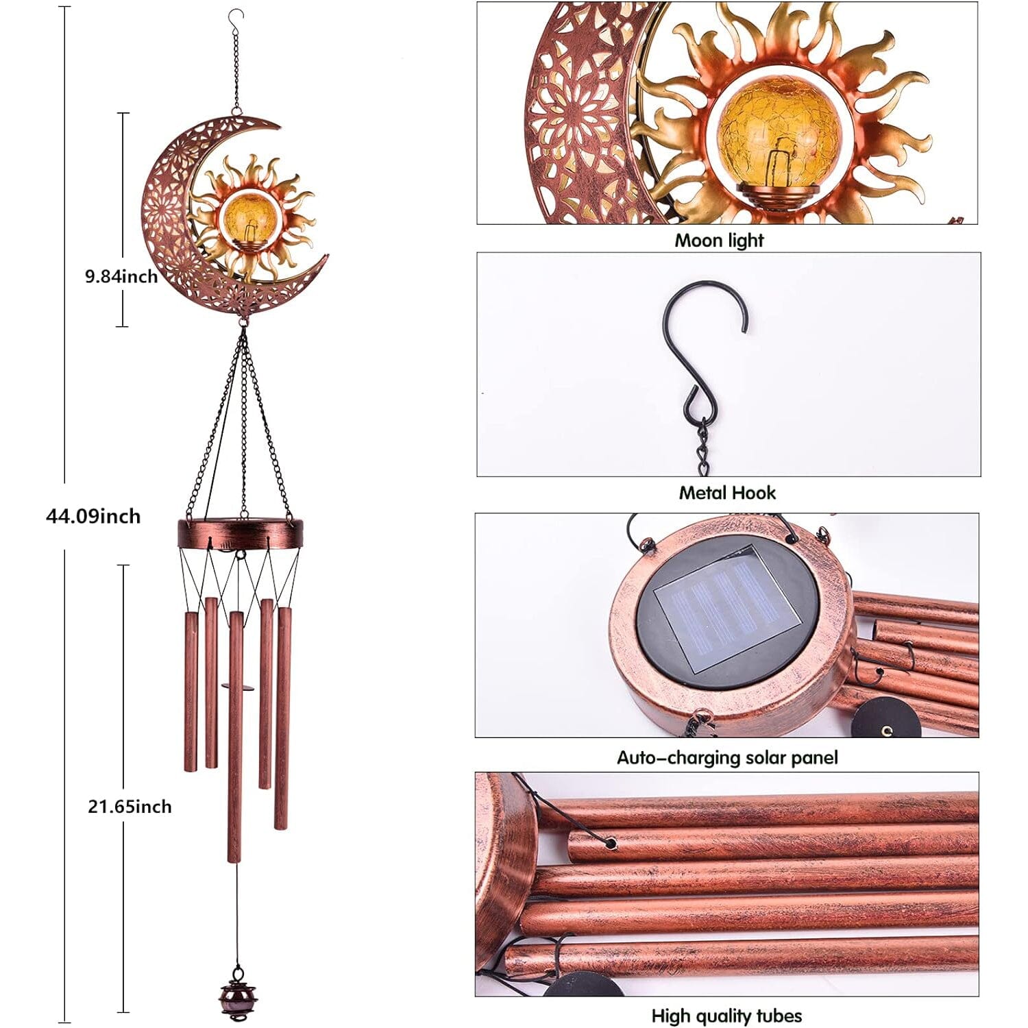 Solar Wind Chimes Garden Decorative Wind Chime Light