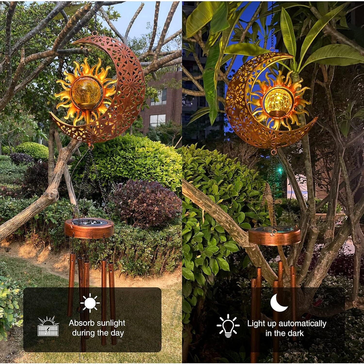 Solar Wind Chimes Garden Decorative Wind Chime Light