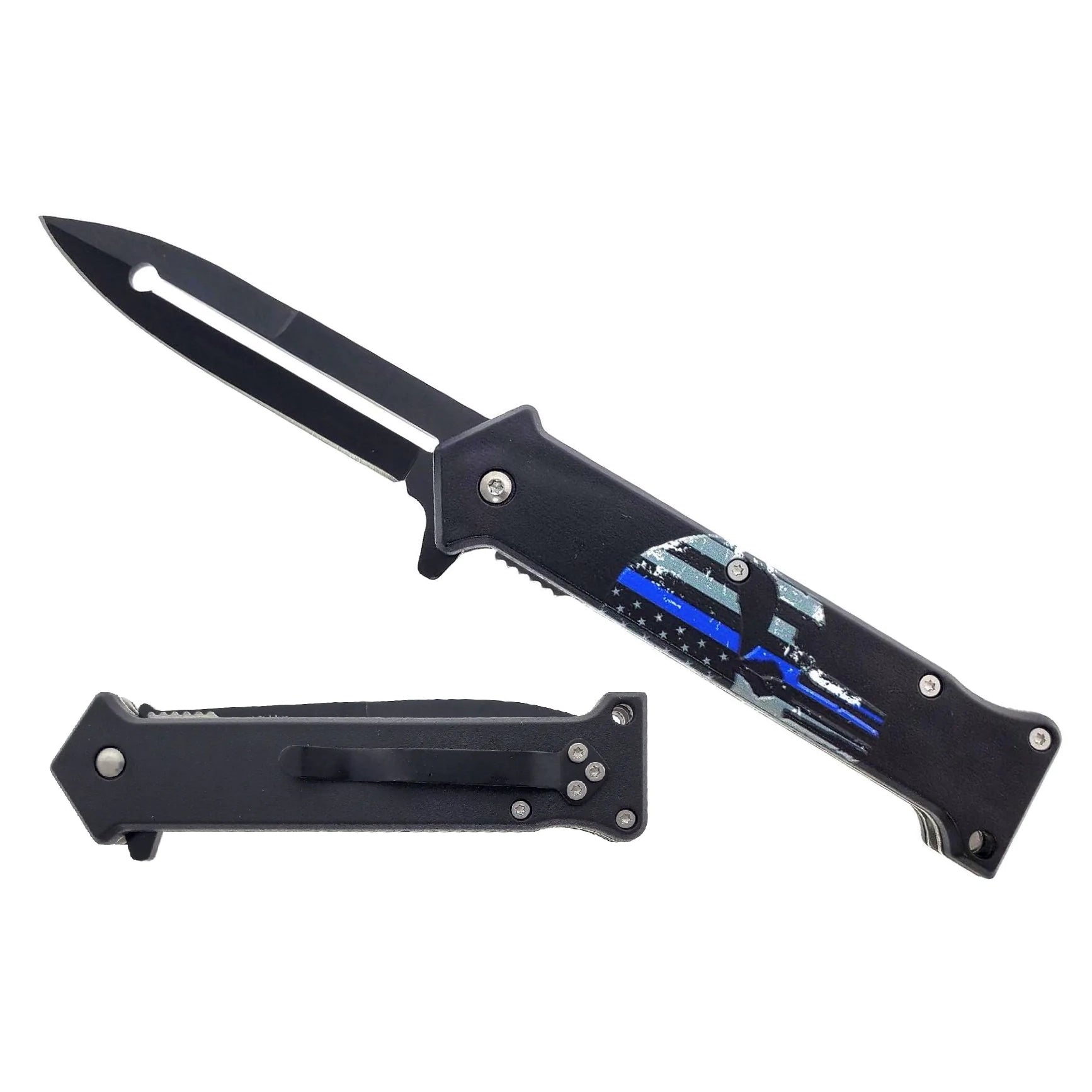 Stiletto Spring Assisted Steel Folding Knife
