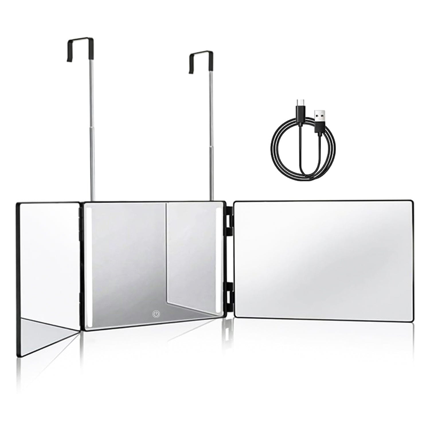 Tri-Fold Mirror with Telescopic Hanger