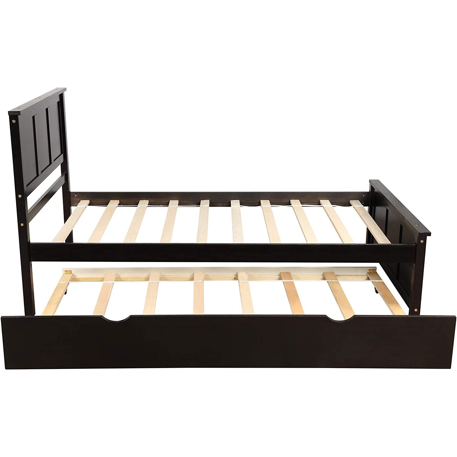 Twin Size Platform Bed with A Trundle