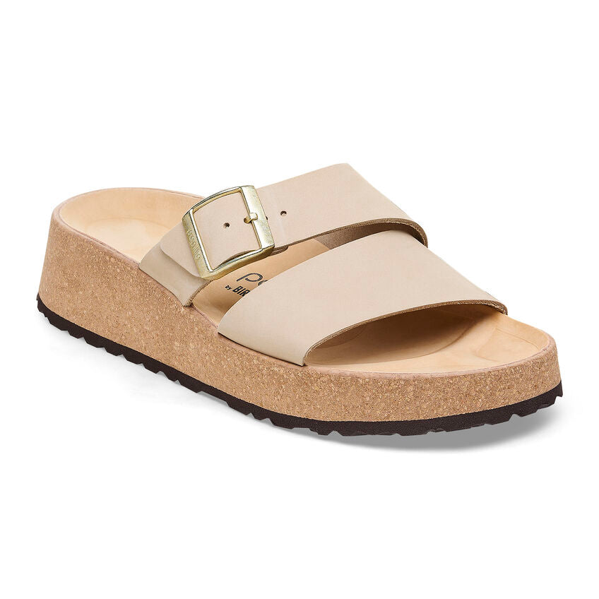 Birkenstock Almina Nubuck Leather Sandal in Sandcastle