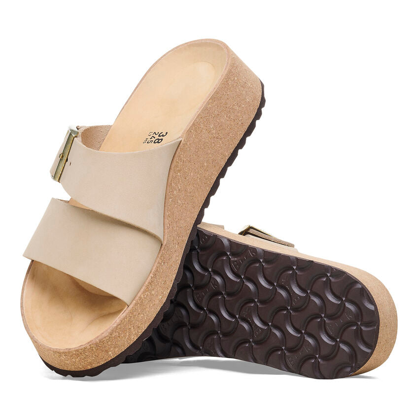 Birkenstock Almina Nubuck Leather Sandal in Sandcastle