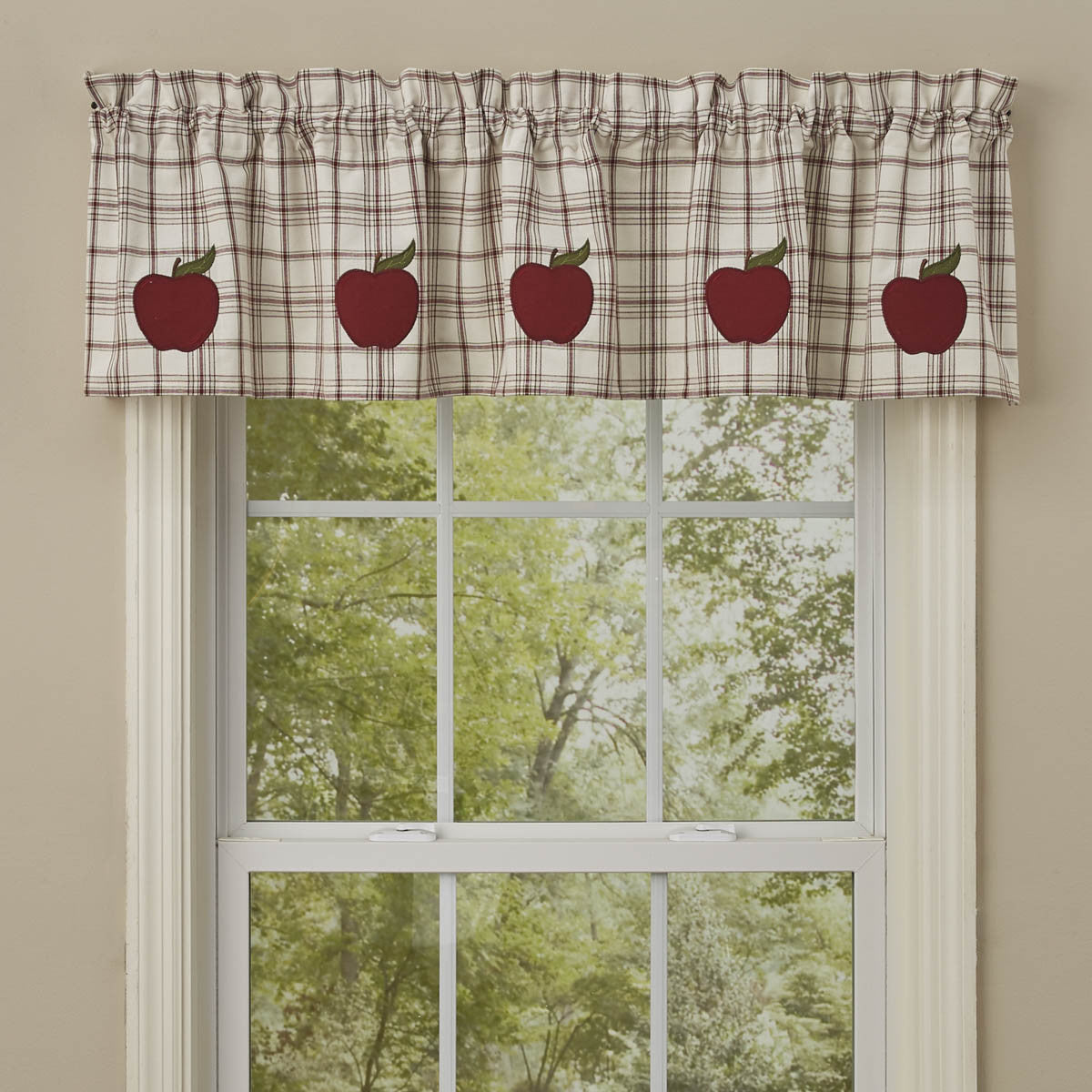 Apple Orchard Applique Lined Window  Valance Park designs