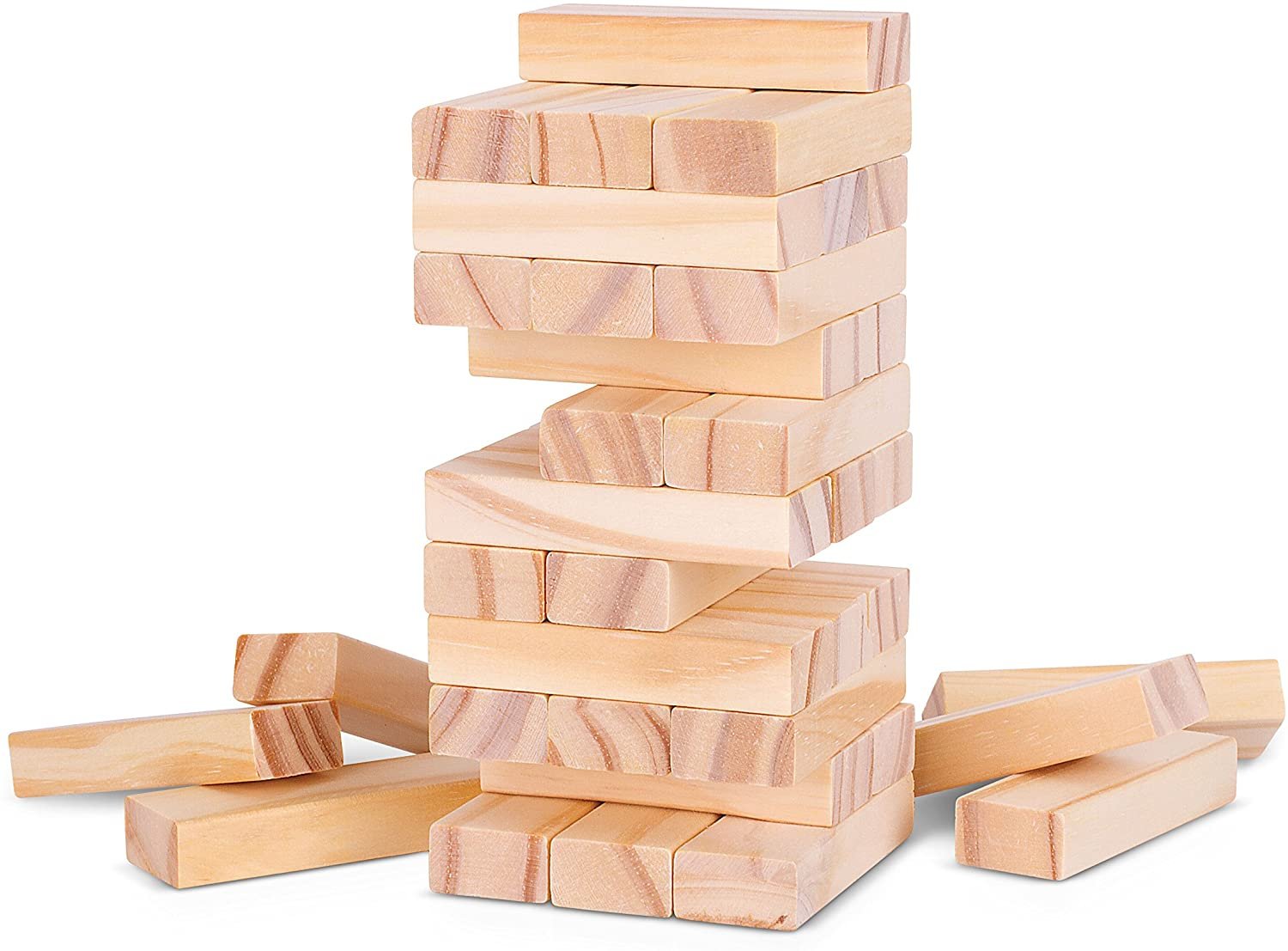 WE Games Mini Wooden Blocks Stacking Tower Game - 5.5 inches Tall