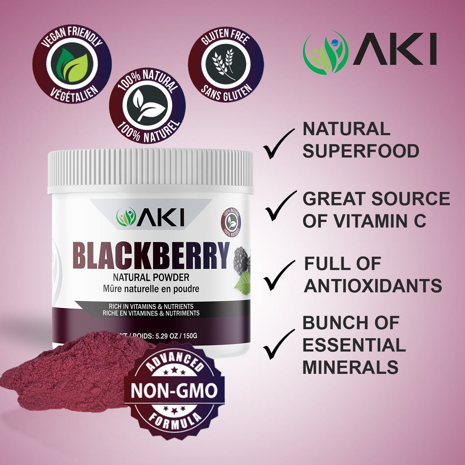 Blackberry Natural Powder (5.29Oz/150gr)