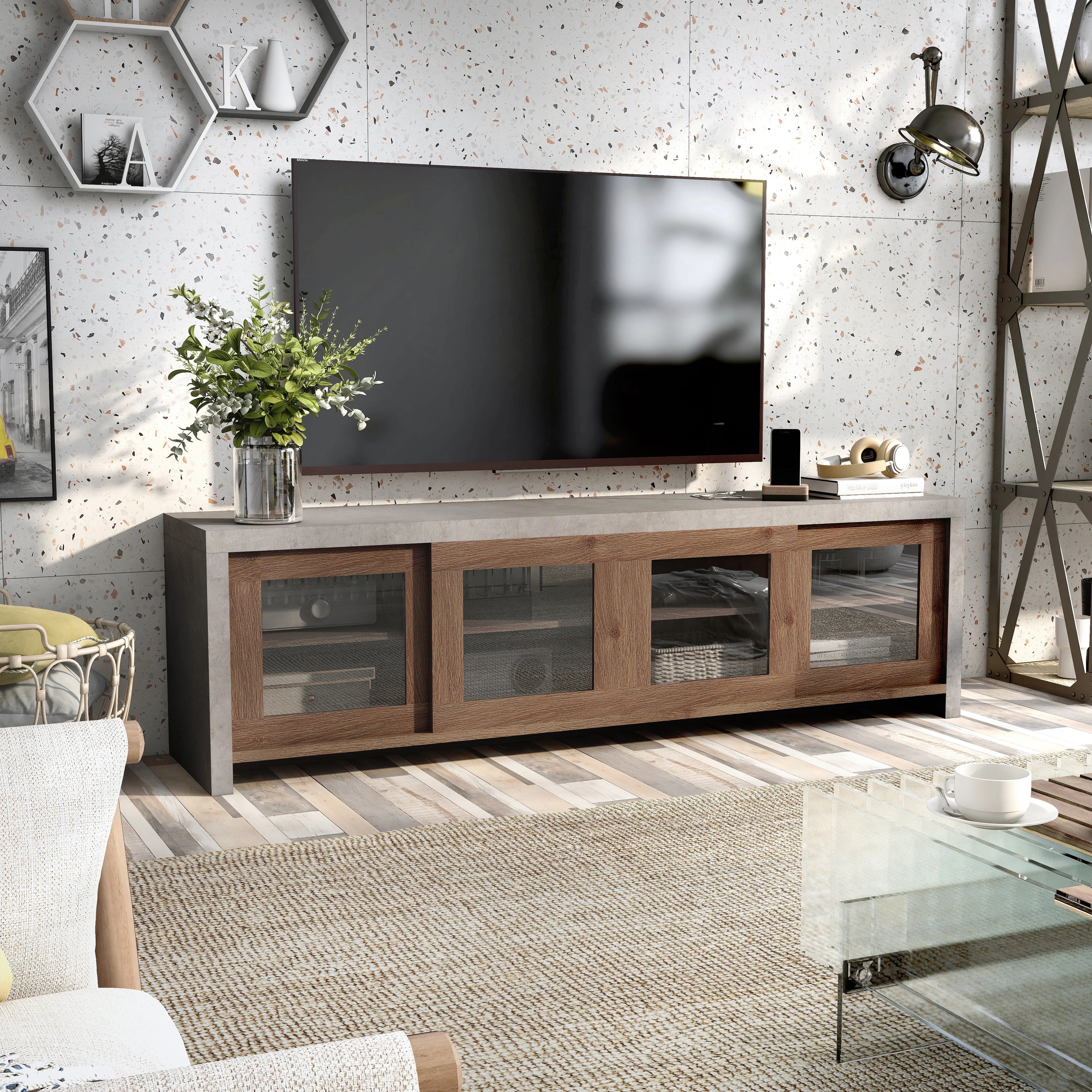 Pederson Industrial Multi-Storage TV Stand