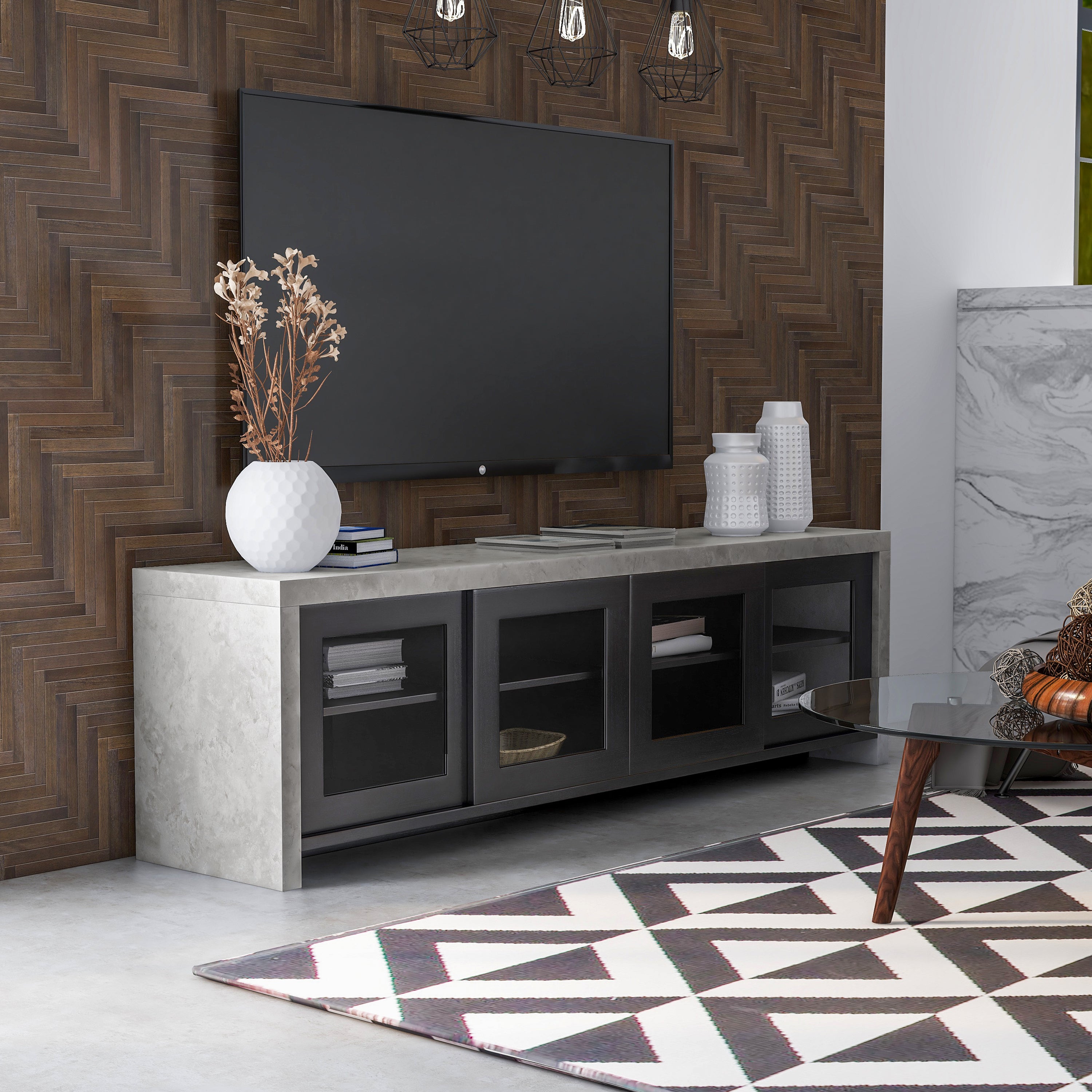 Pederson Industrial Multi-Storage TV Stand